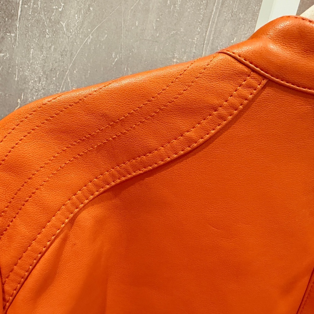Marc New York Faux Orange Leather Moto Jacket - NWOT. - Picture 5 of 12
